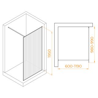 Душевая перегородка RGW WA-08B 06100810-154 100см чёрный